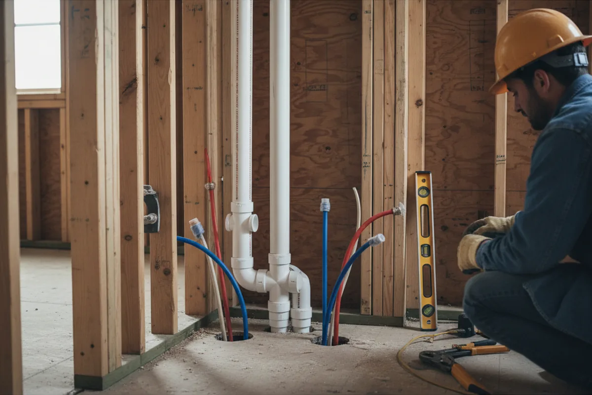 Drain and supply rough-in during Drain Cleaning in Seven Mile